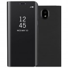 Samsung Galaxy J3 2017 (J330) plastmasas atvērams melns ādas maciņš