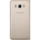 Samsung Galaxy J5 2016 (J510) oficiāls Flip Wallet Cover atvērams zelta ādas maciņš (maks)