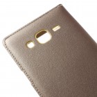 Samsung Galaxy J5 Atvēramais maciņš ar lodziņu - zelta