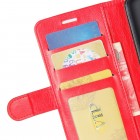 Samsung Galaxy J6 2018 (J600) atvēramais ādas sarkans maciņš (maks)