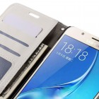 Samsung Galaxy J7 2016 (J710) atvēramais ādas balts maciņš (maks)