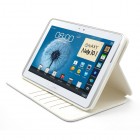 Samsung Galaxy Note 10.1 N8000 (N8010) atvēramais balts ādas futrālis - maciņš