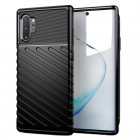 Samsung Galaxy Note 10+ (N975F) „Twill“ cieta silikona (TPU) melns apvalks