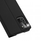 Samsung Galaxy Note 20 (N980F) „Dux Ducis“ Skin sērijas melns ādas atvērams maciņš