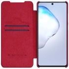 Greznais „Nillkin“ Qin sērijas ādas atvērams sarkans Samsung Galaxy Note 20 (N980F) maciņš