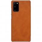 Greznais „Nillkin“ Qin sērijas ādas atvērams brūns Samsung Galaxy Note 20 (N980F) maciņš