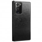 Samsung Galaxy Note 20 (N980F) „QIALINO“ atvēramais ādas melns maciņš - maks