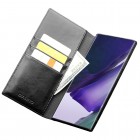 Samsung Galaxy Note 20 (N980F) „QIALINO“ atvēramais ādas melns maciņš - maks