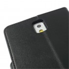 Samsung Galaxy Note 3 (N900) Mercury Sonata atvērams melns ādas futrālis - maciņš