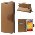 Samsung Galaxy Note 3 Neo Mercury Sonata atvērams gaiši brūns ādas maciņš