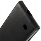 Samsung Galaxy Note 4 (N910) klasisks ādas vertikāli atvēramais melns futrālis