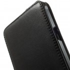 Samsung Galaxy Note 4 (N910) klasisks ādas vertikāli atvēramais melns futrālis