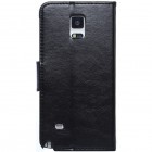 Samsung Galaxy Note 4 (N910) atvēramais melns ādas futrālis - maciņš