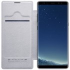 Greznais „Nillkin“ Qin sērijas ādas atvērams balts Samsung Galaxy Note 8 (N950F) maciņš