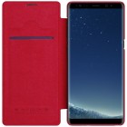 Greznais „Nillkin“ Qin sērijas ādas atvērams sarkans Samsung Galaxy Note 8 (N950F) maciņš