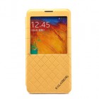 „Kalaideng“ atvērams ādas gaiši dzeltens Samsung Galaxy Note 3 N9005 S View maciņš