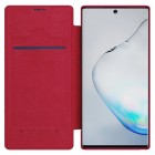 Greznais „Nillkin“ Qin sērijas ādas atvērams sarkans Samsung Galaxy Note 10+ (N975F) maciņš