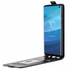 Samsung Galaxy S10 (G973) klasisks ādas vertikāli atvēramais melns maciņš
