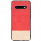 Samsung Galaxy S10+ (G975) „Bi-Color“ Splicing smilšains, sarkans ādas apvalks