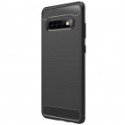 Samsung Galaxy S10+ (G975) „Carbon“ cieta silikona (TPU) melns apvalks