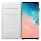 Samsung Galaxy S10+ (G975) oficiāls Led View Cover atvērams balts ādas maciņš (maks)