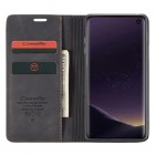 Samsung Galaxy S10e (G970) CaseMe Retro solīds atvēramais ādas melns maciņš - maks