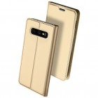 Samsung Galaxy S10e (G970) „Dux Ducis“ Skin sērijas zelta ādas atvērams maciņš
