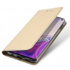 Samsung Galaxy S10e (G970) „Dux Ducis“ Skin sērijas zelta ādas atvērams maciņš