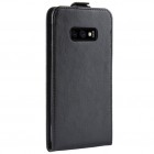 Samsung Galaxy S10e (G970) klasisks ādas vertikāli atvēramais melns maciņš