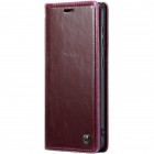 Samsung Galaxy S20 FE CaseMe Leather solīds atvēramais ādas bordo maciņš - maks