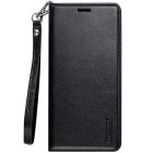 Samsung Galaxy S20 "Hanman" Leather solīds atvēramais ādas melns maciņš - maks