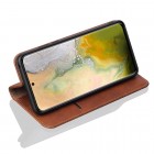 Samsung Galaxy S20+ Plus (G985) Deluxe ādas atvēramais tumši brūns maciņš (maks)