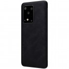 Samsung Galaxy S20 Ultra (G988) greznais Nillkin Qin sērijas ādas atvērams melns maciņš, maks