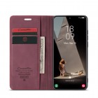 Samsung Galaxy S21 FE (Fan Edition) 5G CaseMe Retro solīds atvēramais ādas bordo maciņš - maks