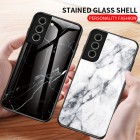 Samsung Galaxy S21 FE (Fan Edition) 5G „Marble“ cieta silikona (TPU) balts apvalks
