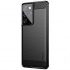 Samsung Galaxy S21 Ultra (G998B) „Mofi“ cieta silikona (TPU) melns apvalks