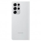 Samsung Galaxy S21 Ultra (G998B) oficiāls Smart Led View Cover atvērams gaiši pelēks maciņš (maks)