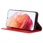 „Deluxe“ Samsung Galaxy S22 5G (SM-S901X) sarkans ādas atvērams maciņš