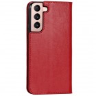 „Deluxe“ Samsung Galaxy S22 5G (SM-S901X) sarkans ādas atvērams maciņš
