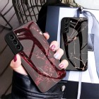 Samsung Galaxy S22 5G (SM-S901X) „Marble“ cieta silikona (TPU) sarkans apvalks