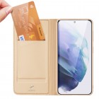 Samsung Galaxy S22+ 5G (SM-S906X) „Dux Ducis“ Skin sērijas zelta ādas atvērams maciņš