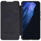 Samsung Galaxy S22+ 5G (SM-S906X) greznais Nillkin Qin sērijas ādas atvērams melns maciņš, maks