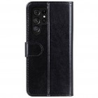 Samsung Galaxy S22 Ultra 5G (SM-S908X) atvēramais ādas melns maciņš (maks)
