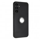 Samsung Galaxy S23 FE (Fan Edition) „Kickstand“ cieta silikona (TPU) melns apvalks