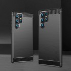 Samsung Galaxy S23 Ultra (SM-S918) „Carbon“ cieta silikona (TPU) melns apvalks