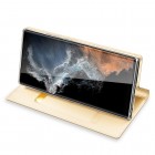 Samsung Galaxy S23 Ultra (SM-S918) „Dux Ducis“ Skin sērijas zelta ādas atvērams maciņš