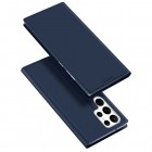 Samsung Galaxy S23 Ultra (SM-S918) „Dux Ducis“ Skin sērijas tumši zils ādas atvērams maciņš