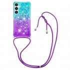 Samsung Galaxy S24+ (SM-S926) „Strap“ Shine cieta silikona (TPU) piparmētru violeta apvalks