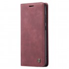 Samsung Galaxy S24 (SM-S921) CaseMe Retro solīds atvēramais ādas bordo maciņš - maks