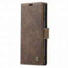 Samsung Galaxy S24 Ultra (SM-S928) CaseMe Retro solīds atvēramais ādas brūns maciņš - maks